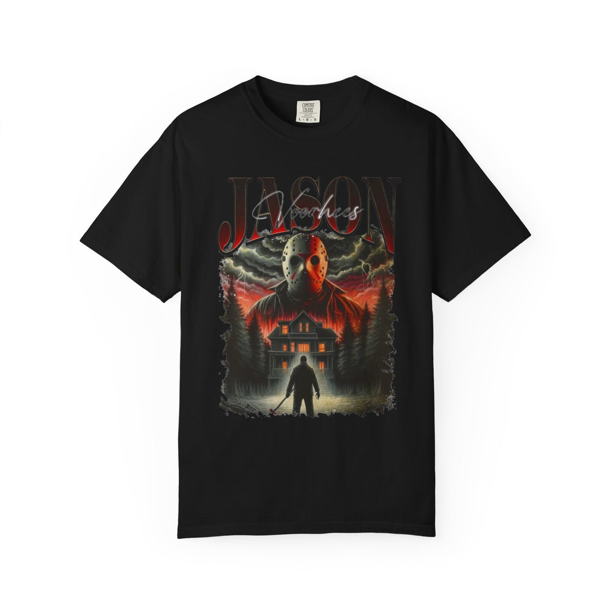 Horror Movie Night T‑Shirt — Jason Voorhees Haunted House Graphic
