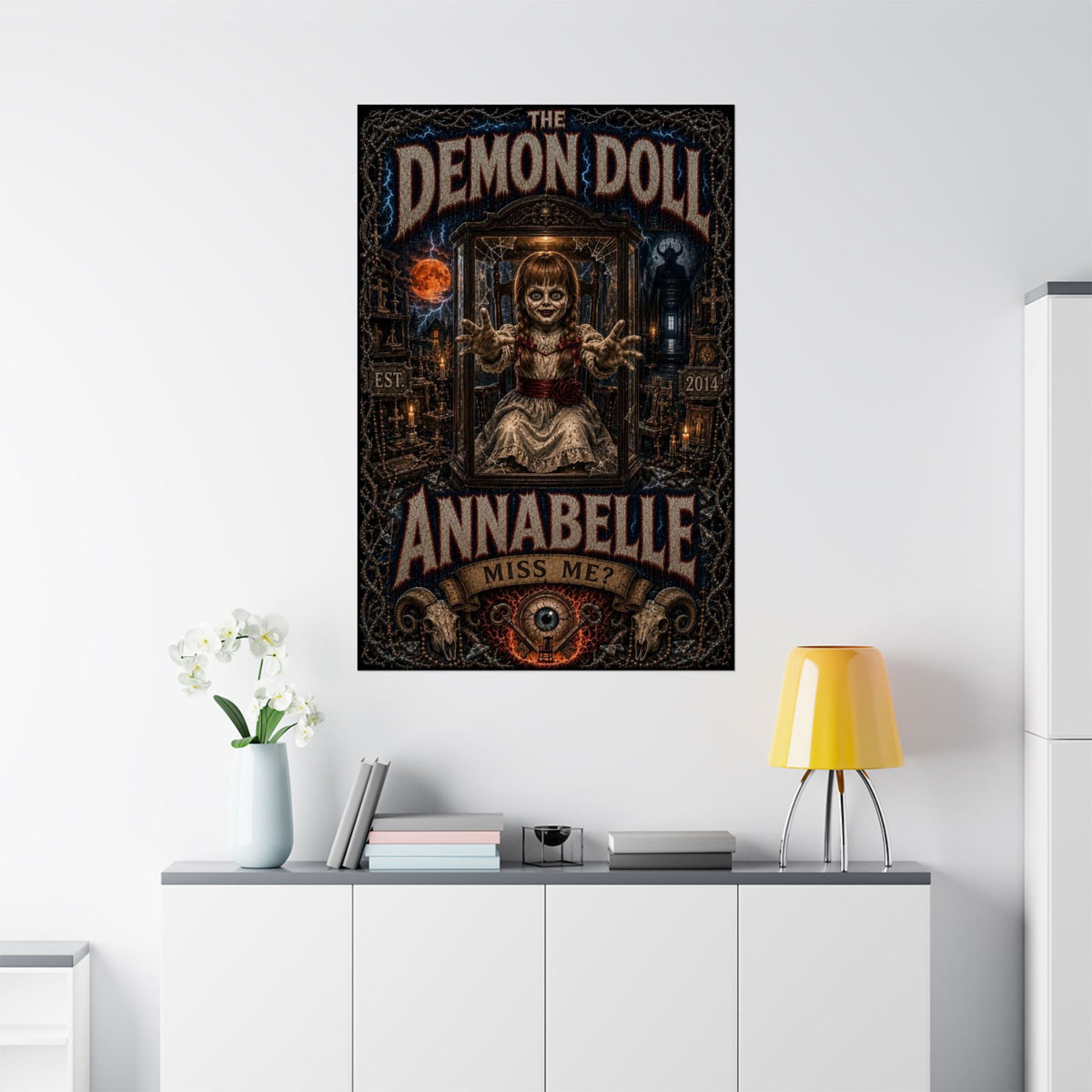 Annabelle Demon Doll Matte Poster — Vintage Horror Wall Art