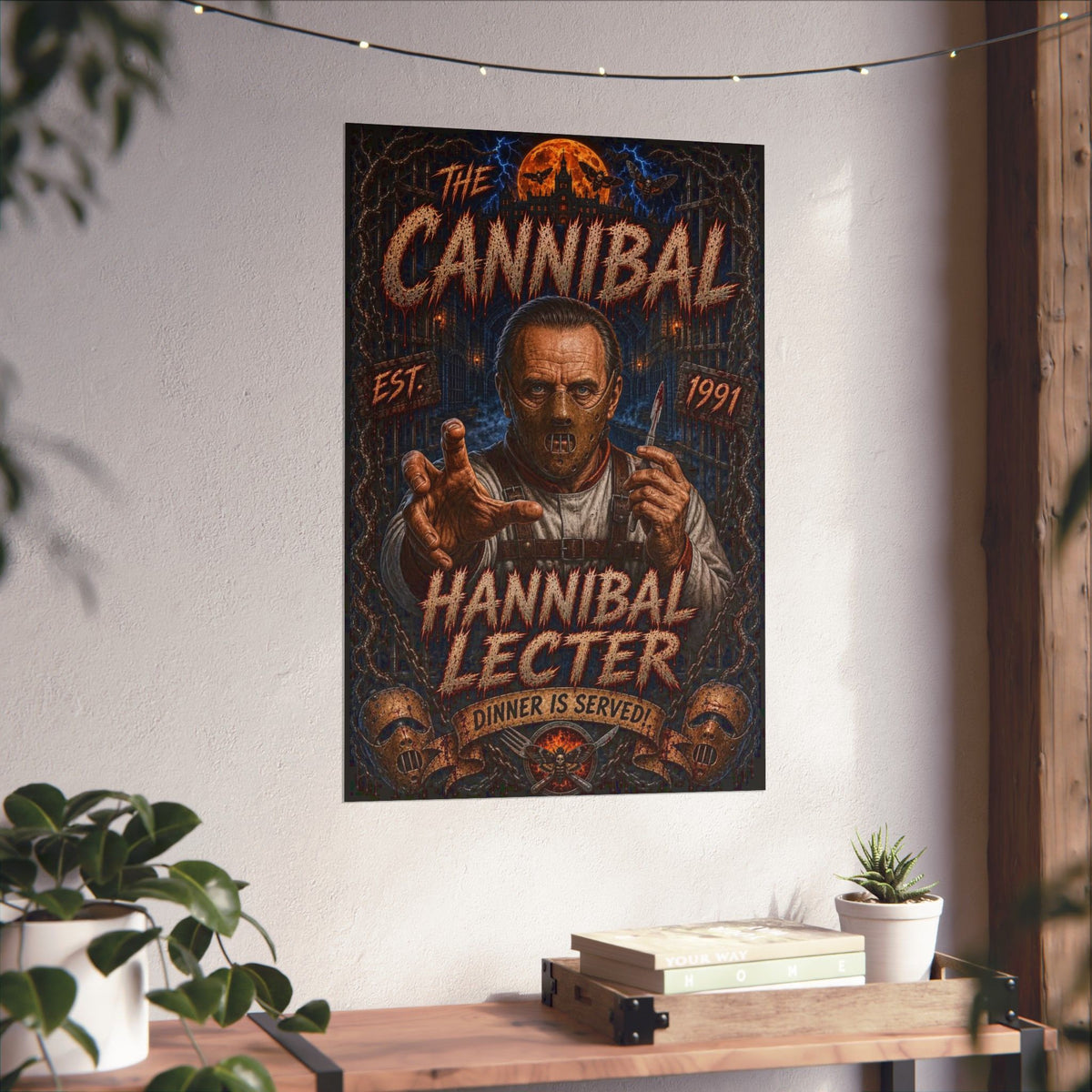 Silence of the Lambs Hannibal Lecter Horror Poster - 'The Cannibal' Matte Vertical Movie Art