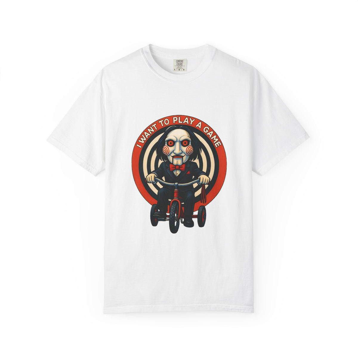 Horror Movie Puppet 'I Want to Play a Game' Graphic T-Shirt — view 5