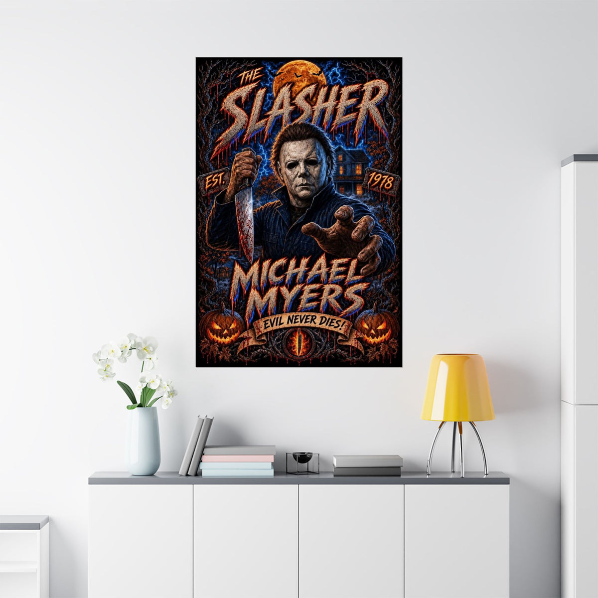 Michael Myers "The Slasher" Matte Vertical Poster - Halloween Horror Movie Wall Art