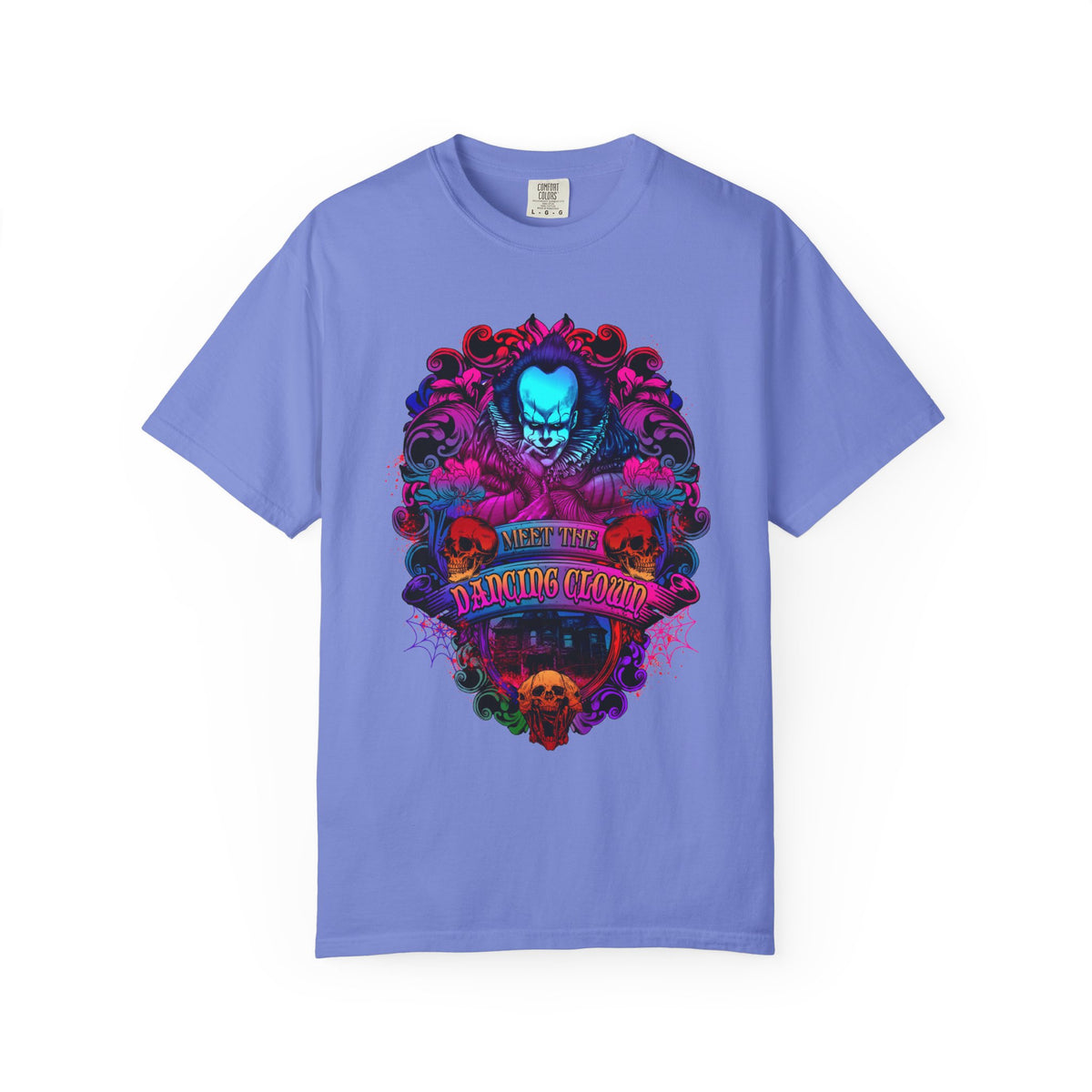 IT Pennywise Clown Skull T-Shirt — Meet The Dancing Clown Neon Horror Graphic Tee