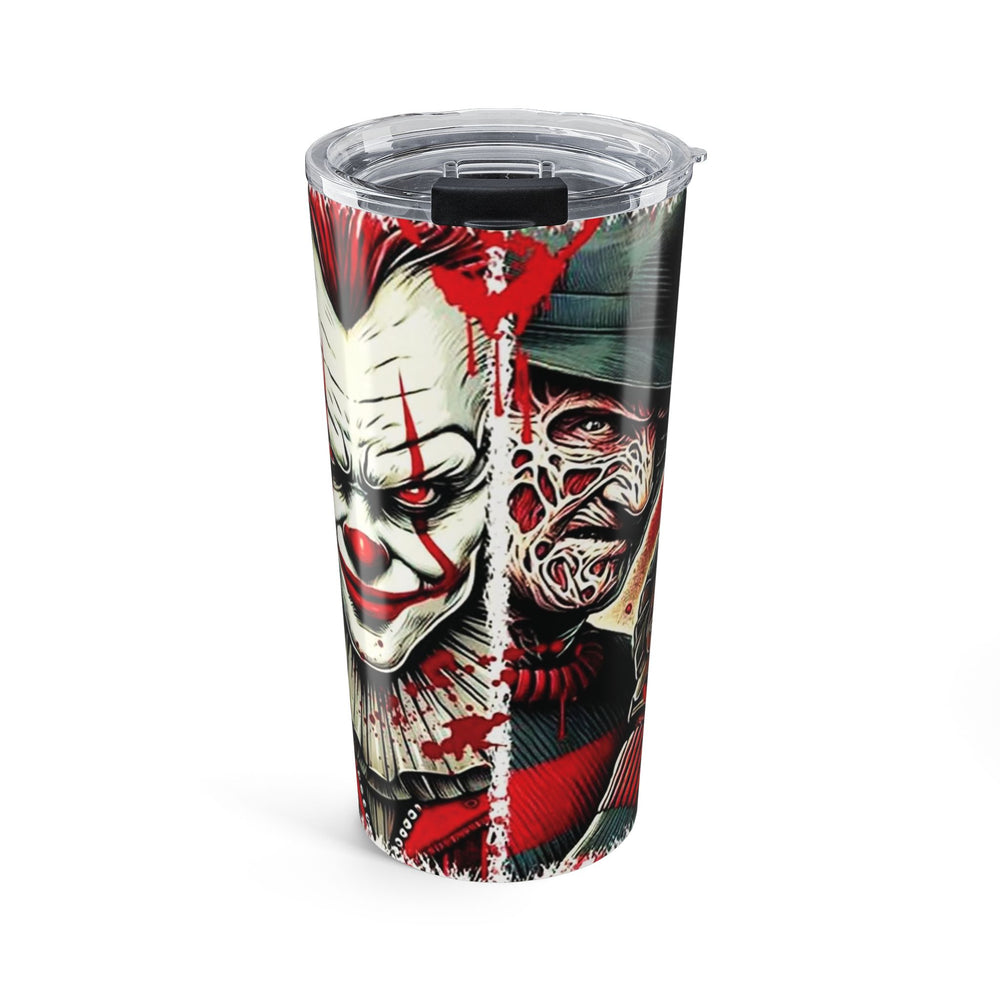 Horror Icons 20oz Tumbler — Pennywise & Jason Split-Face Stainless Travel Cup