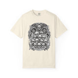 Memento Mori Skull Bouquet T-Shirt | Gothic Skull Stack, Roses