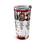 Iconic Horror Movie Characters 20oz Tumbler – Bloody Scary Film Collage
