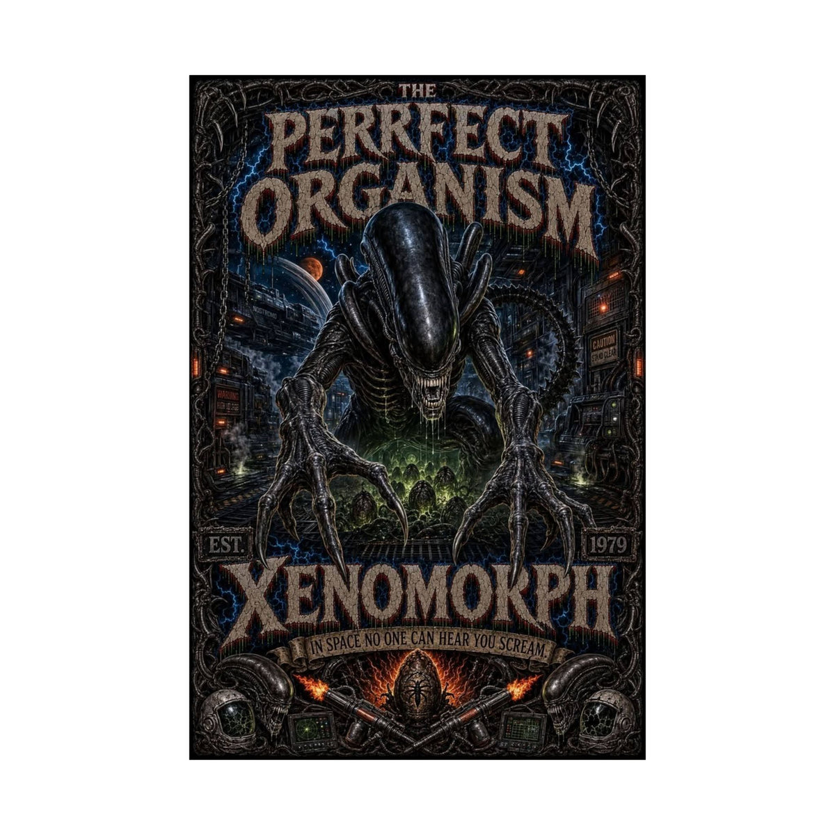 Xenomorph 'The Perfect Organism' Matte Poster — Sci‑Fi Horror Wall Art