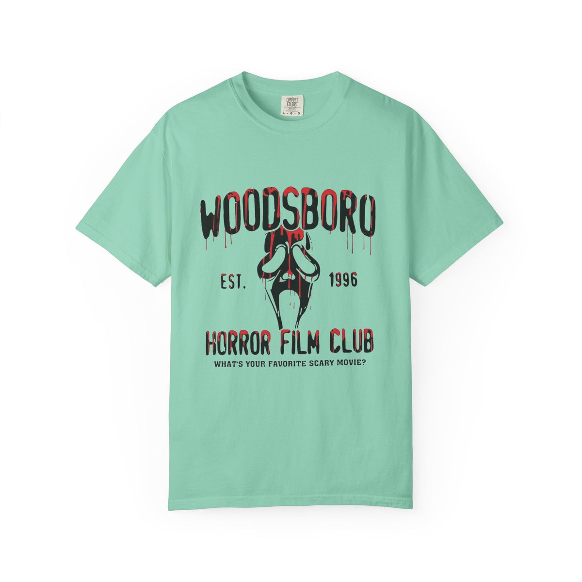 Woodsboro Horror Film Club T-Shirt — Retro Scream Mask Tee (Est. 1996) — view 8