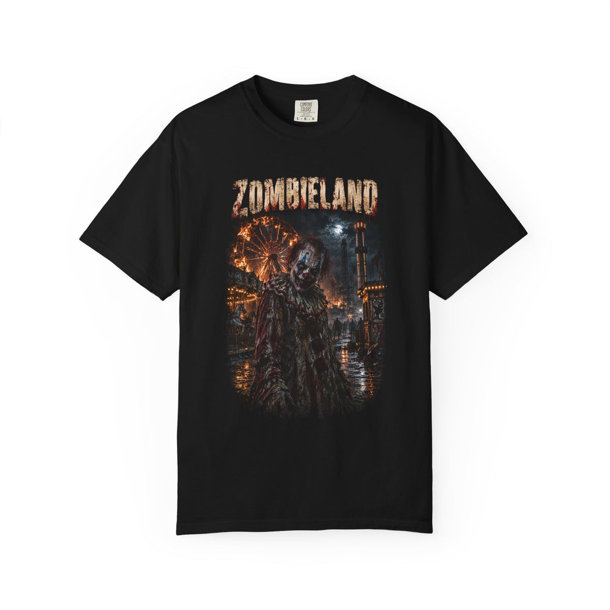 Zombieland Graphic T-Shirt — Creepy Carnival Zombie Horror Tee — view 5