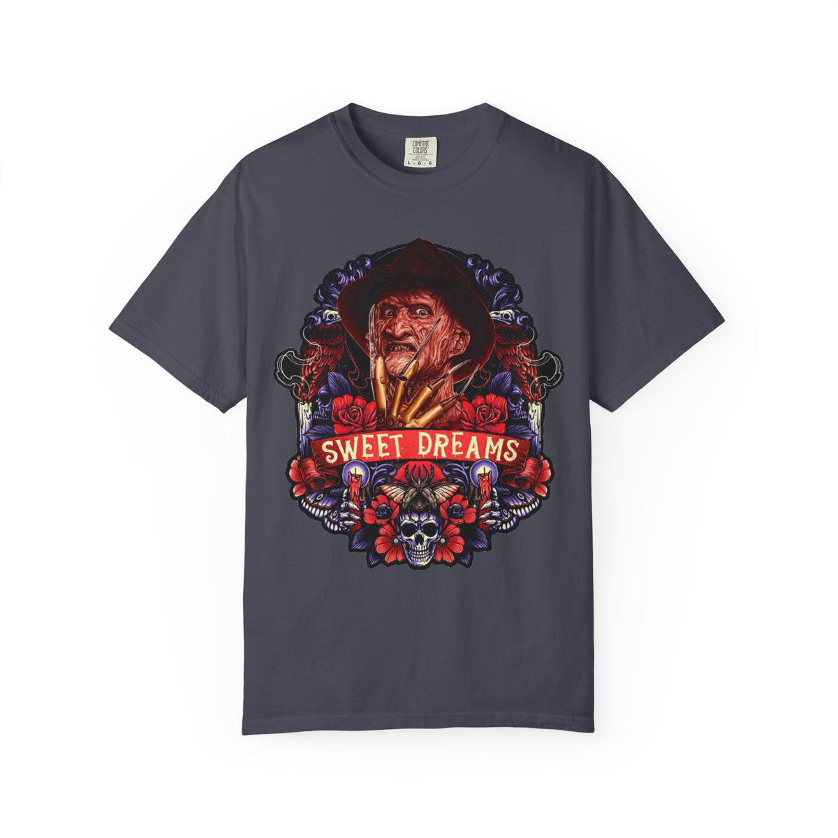 Nightmare On Elm Street Horror Graphic T-Shirt — "Sweet Dreams" Freddy Krueger Retro Tee
