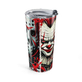 Horror Icons 20oz Tumbler — Pennywise & Jason Split-Face Stainless Travel Cup