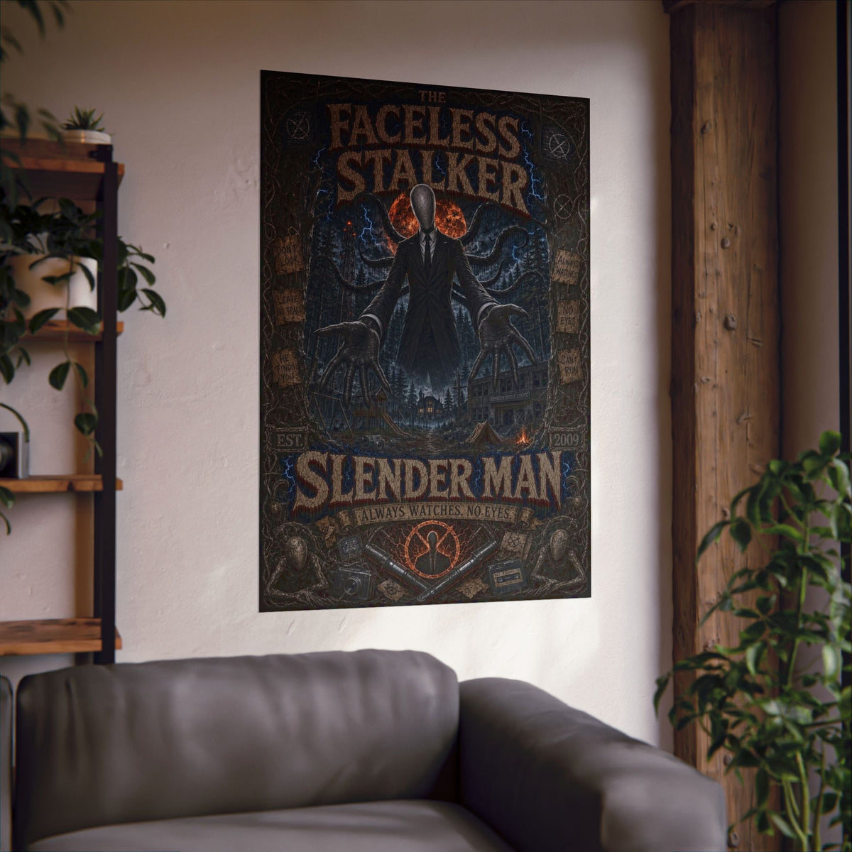 Slenderman Matte Poster — "The Faceless Stalker" Horror Wall Art