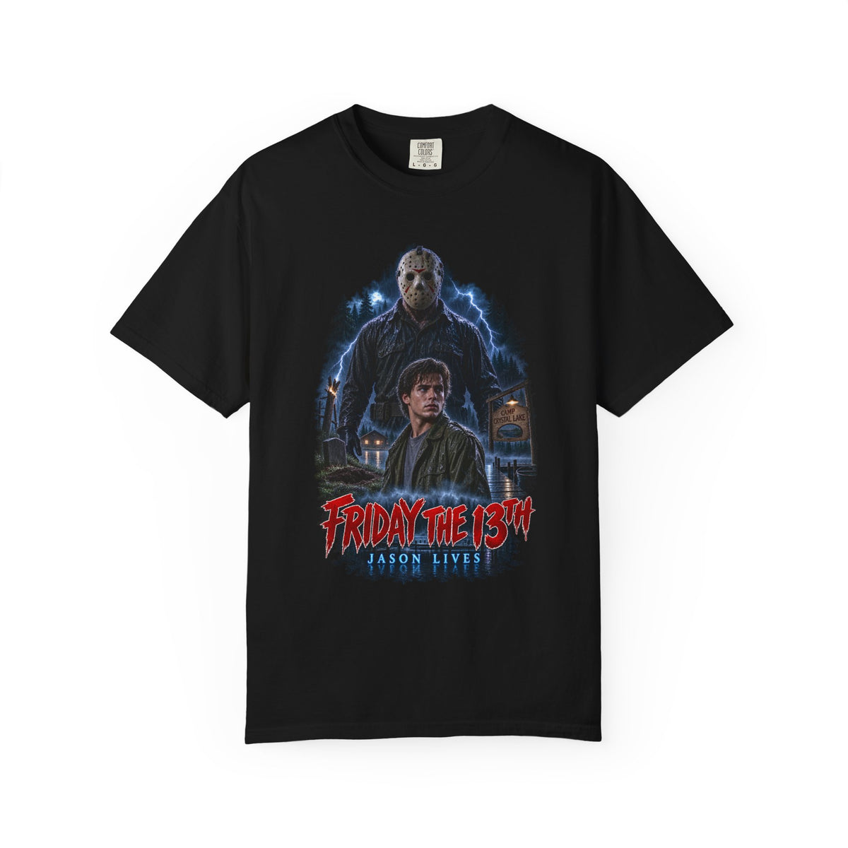 Friday the 13th Graphic T-Shirt — Jason Lives Horror Tee — view 5