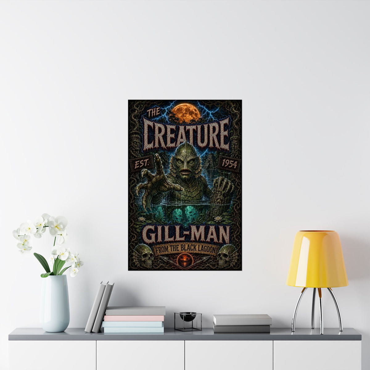 The Creature From The Black Lagoon - Gill-Man Vintage Movie Poster (Matte Vertical Poster)