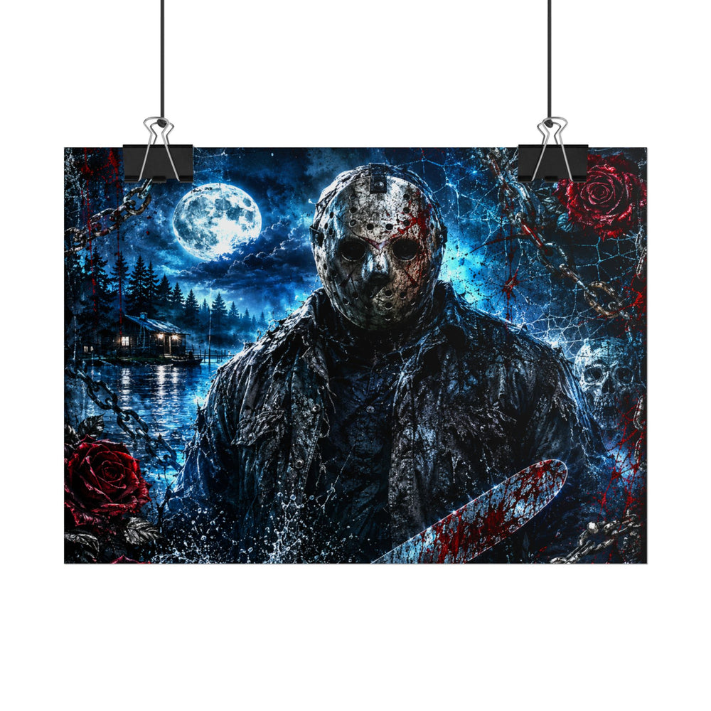 Horror Movie Poster — Jason Voorhees Lake Night Rolled Poster