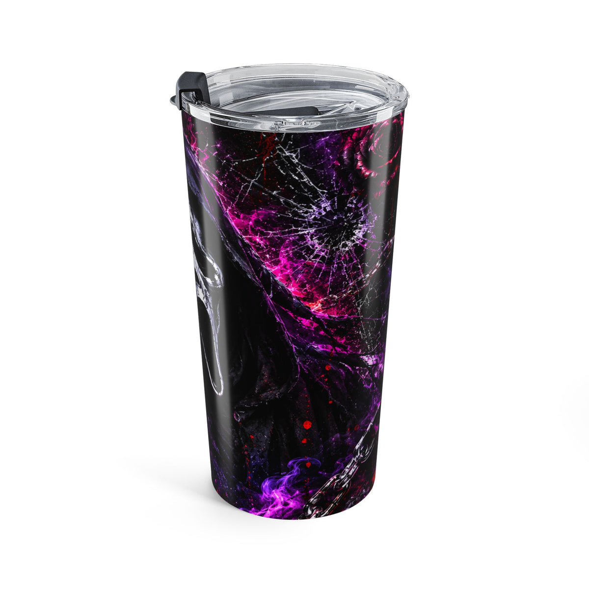 20oz Scream Ghostface — Purple Gothic Horror Travel Cup — view 4