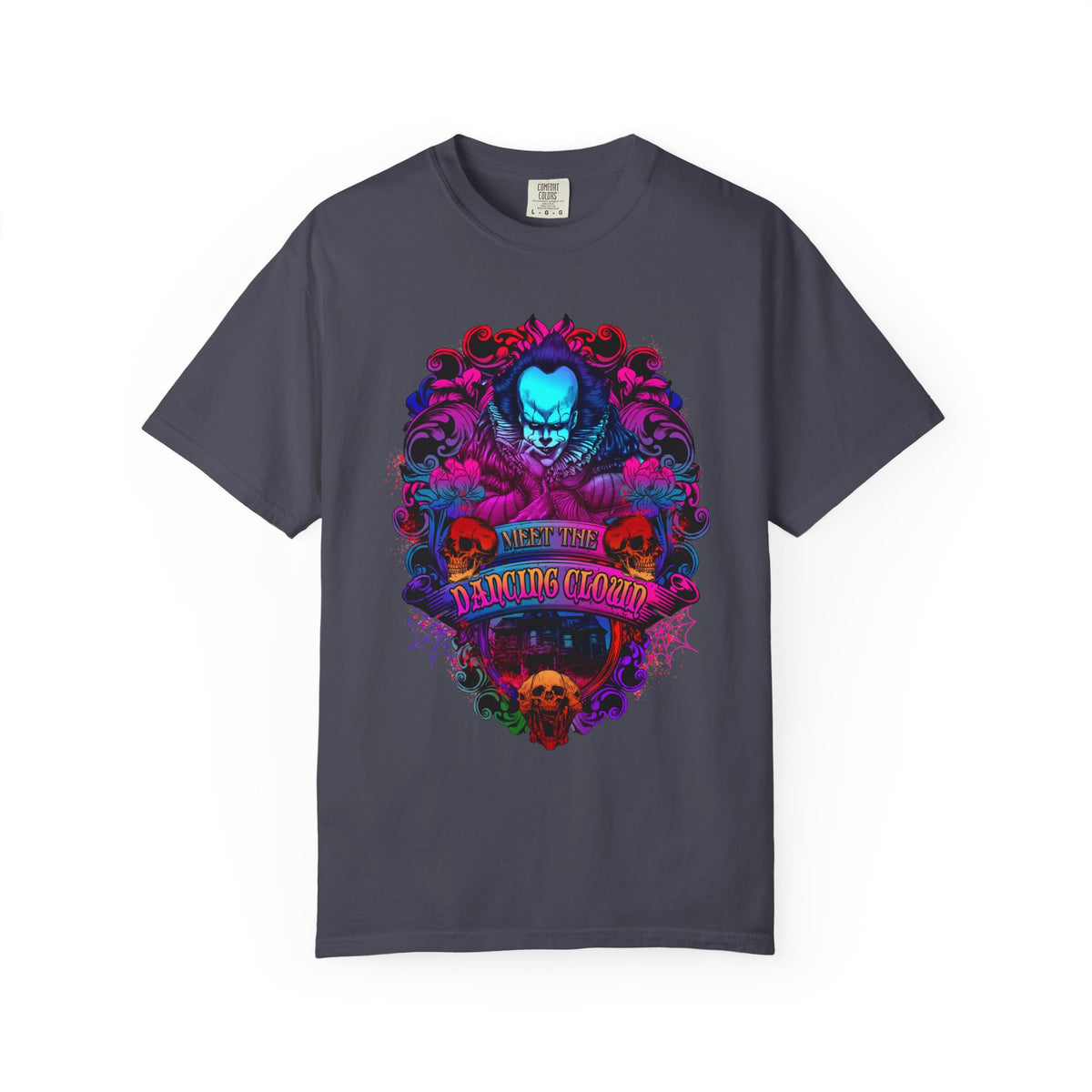 IT Pennywise Clown Skull T-Shirt — Meet The Dancing Clown Neon Horror Graphic Tee