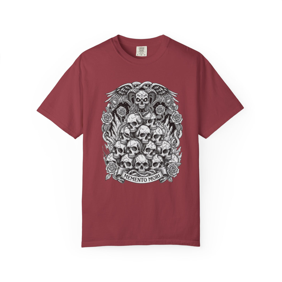 Memento Mori Skull Bouquet T-Shirt – Gothic Skull & Roses Tee — view 2