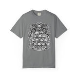 Memento Mori Skull Bouquet T-Shirt | Gothic Skull Stack, Roses
