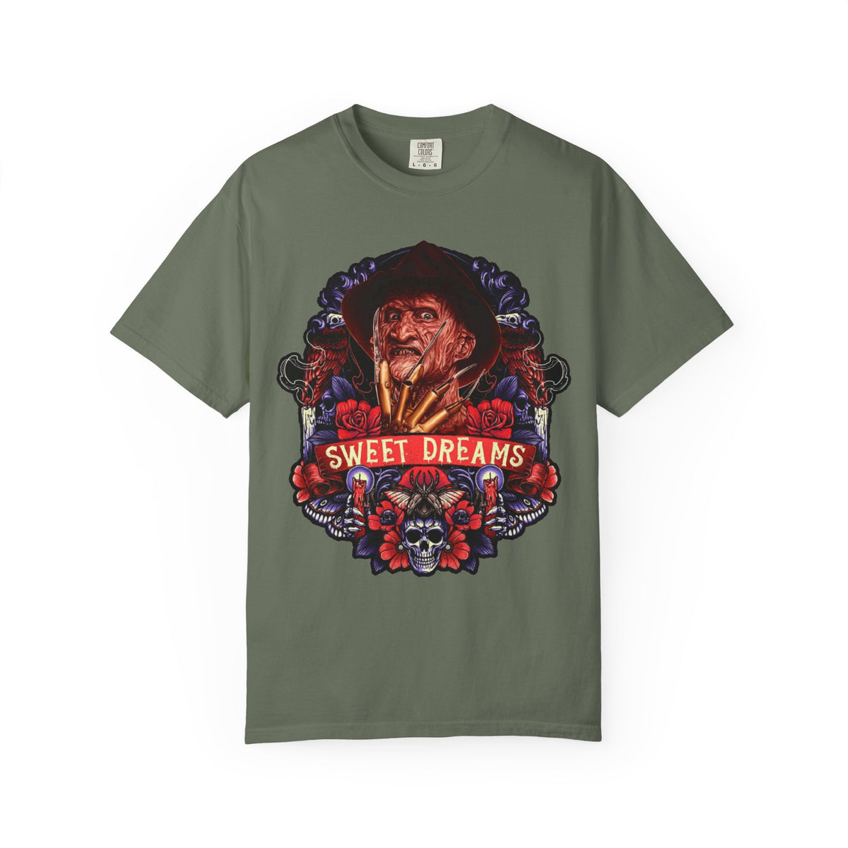 Nightmare On Elm Street Horror Graphic T-Shirt — "Sweet Dreams" Freddy Krueger Retro Tee