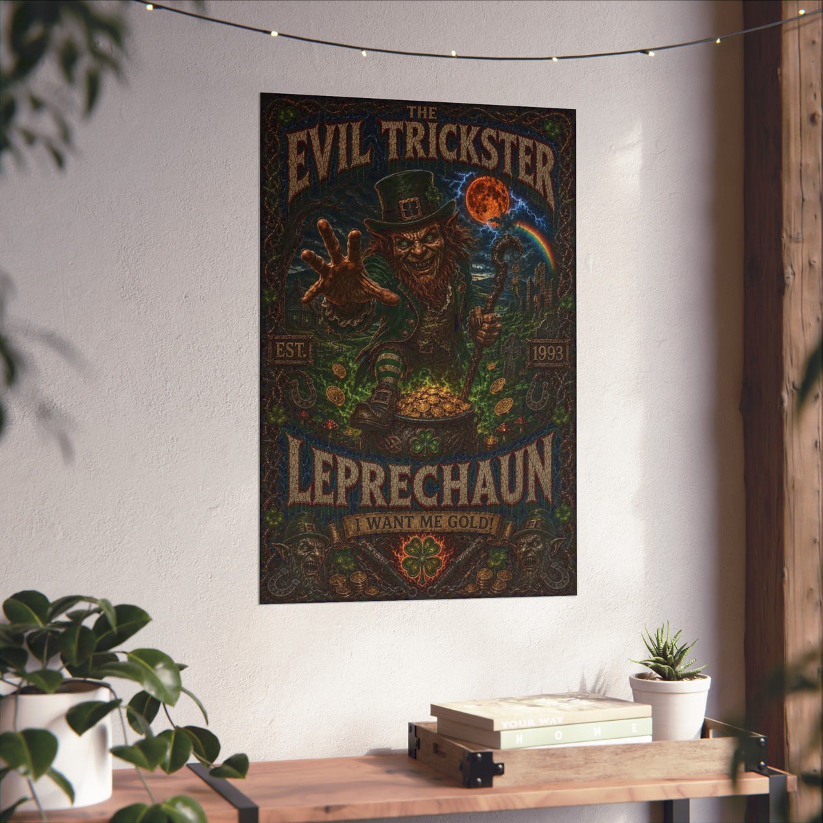 Evil Trickster Leprechaun Matte Poster — Dark St. Patrick’s Day Wall Art