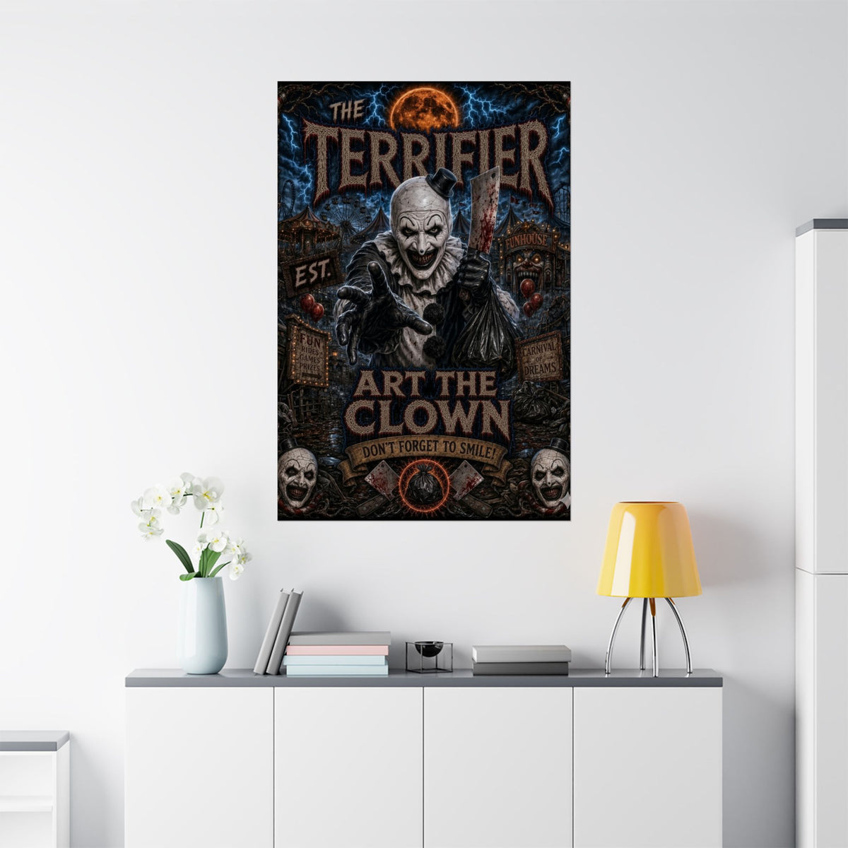 The Terrifier Art the Clown Poster — Horror Matte Vertical Wall Art