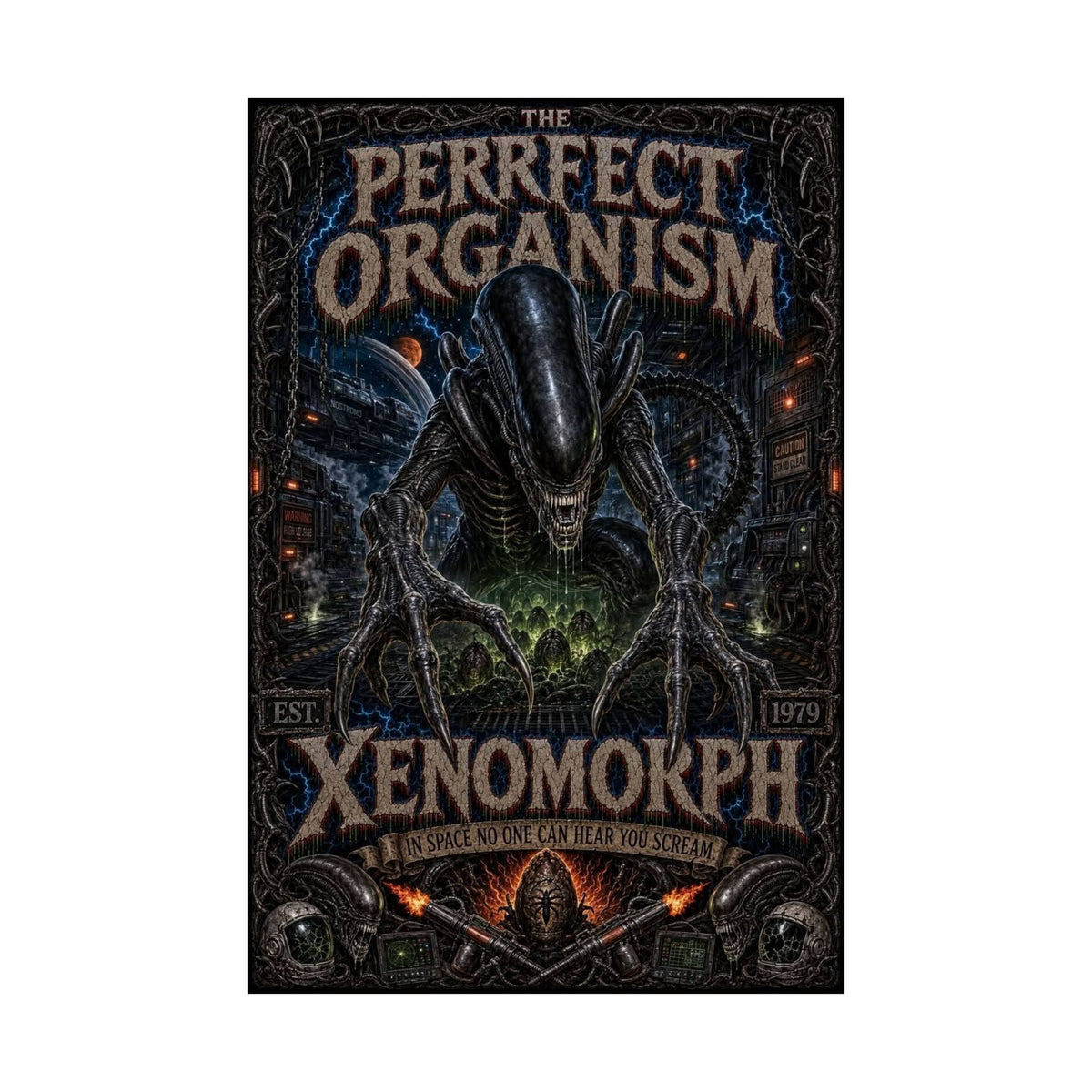 Xenomorph 'The Perfect Organism' Matte Poster — Sci‑Fi Horror Wall Art