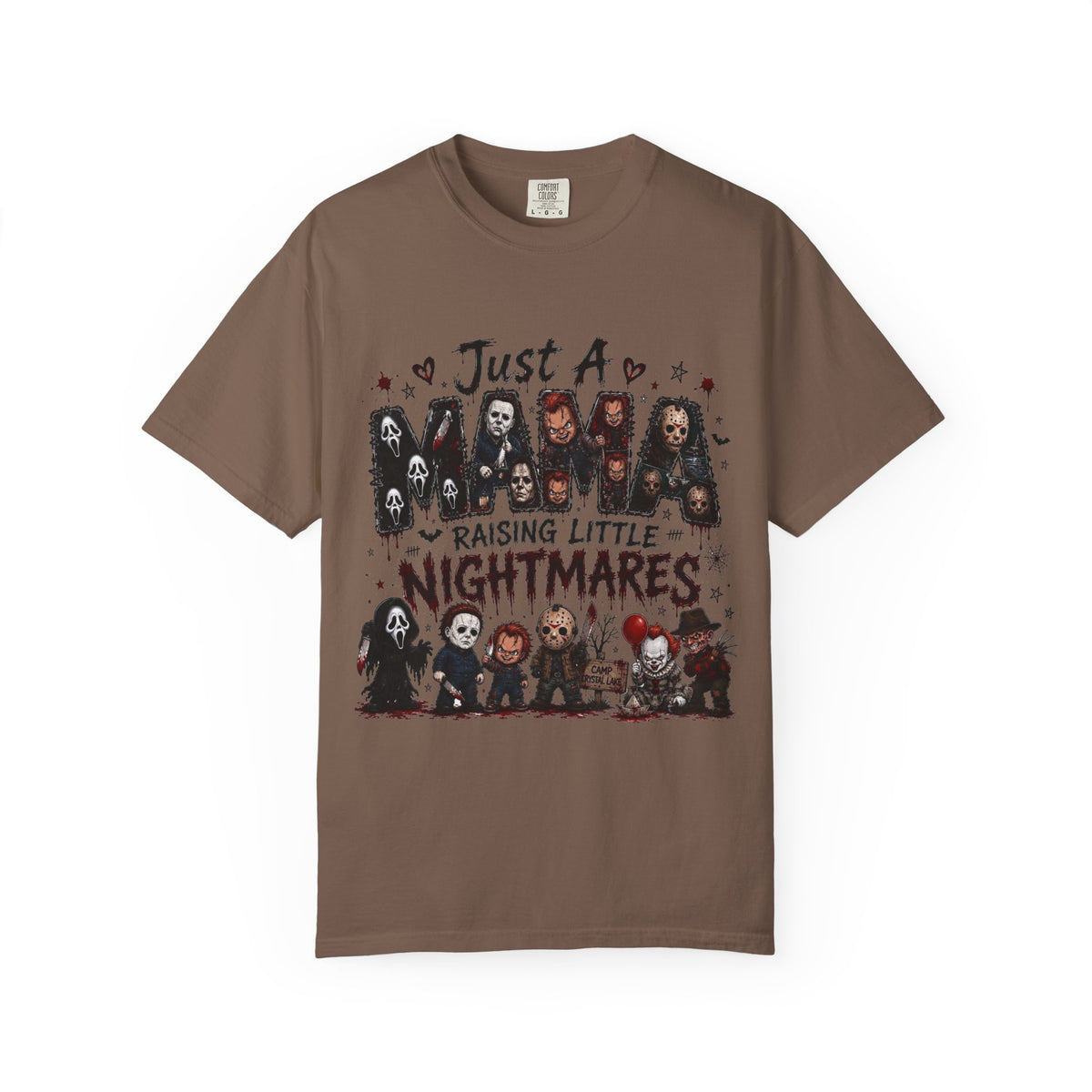 Horror Mama T-Shirt — "Just a Mama Raising Little Nightmares" Graphic Tee — view 7