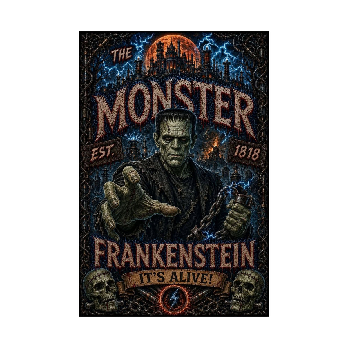 Frankenstein 'It's Alive!' The Monster Matte Vertical Poster