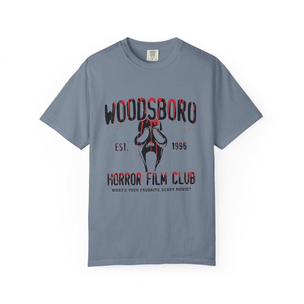 Woodsboro Horror Film Club T-Shirt — Retro Scream Mask Tee (Est. 1996) — view 10