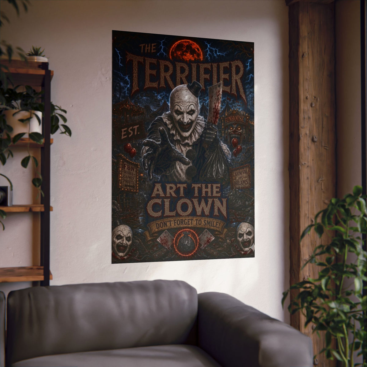 The Terrifier Art the Clown Poster — Horror Matte Vertical Wall Art