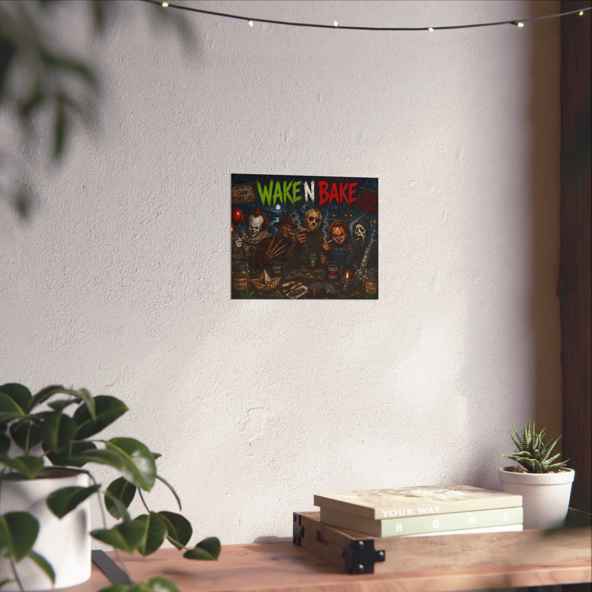 Wake N Bake Horror Movie Poster — Matte Horizontal Poster - Stoner Horror Comedy