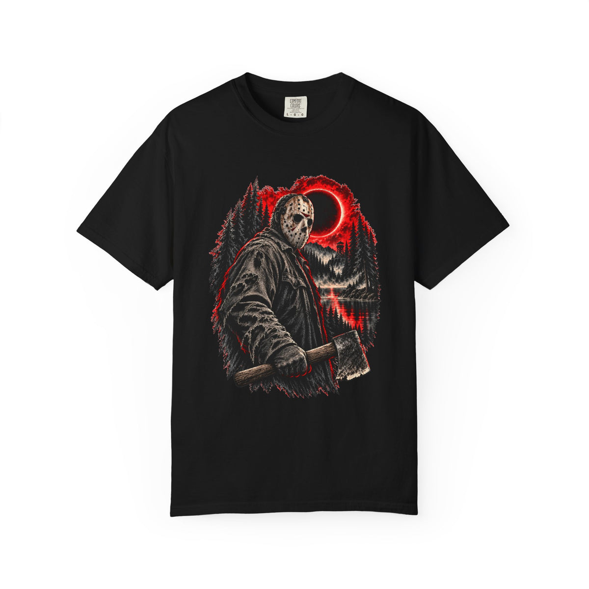Jason Voorhees Axe & Eclipse T-Shirt – Friday the 13th Horror Tee — view 2