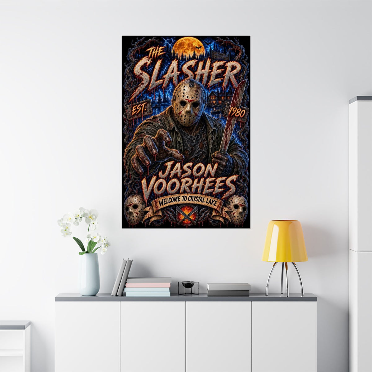 Friday The 13th Horror Poster — "The Slasher - Jason Voorhees" Matte Vertical Movie Art