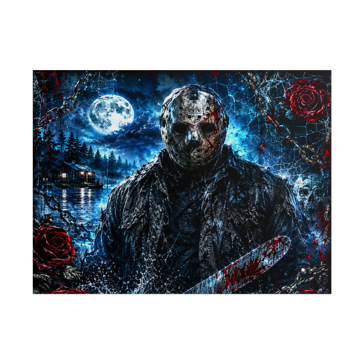 Horror Movie Poster — Jason Voorhees Lake Night Rolled Poster