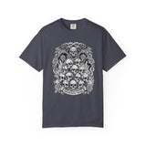 Memento Mori Skull Bouquet T-Shirt | Gothic Skull Stack, Roses
