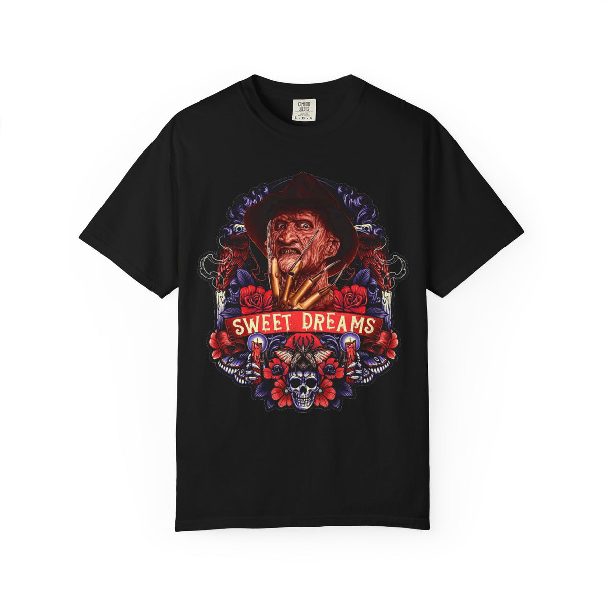 Nightmare On Elm Street Horror Graphic T-Shirt — "Sweet Dreams" Freddy Krueger Retro Tee