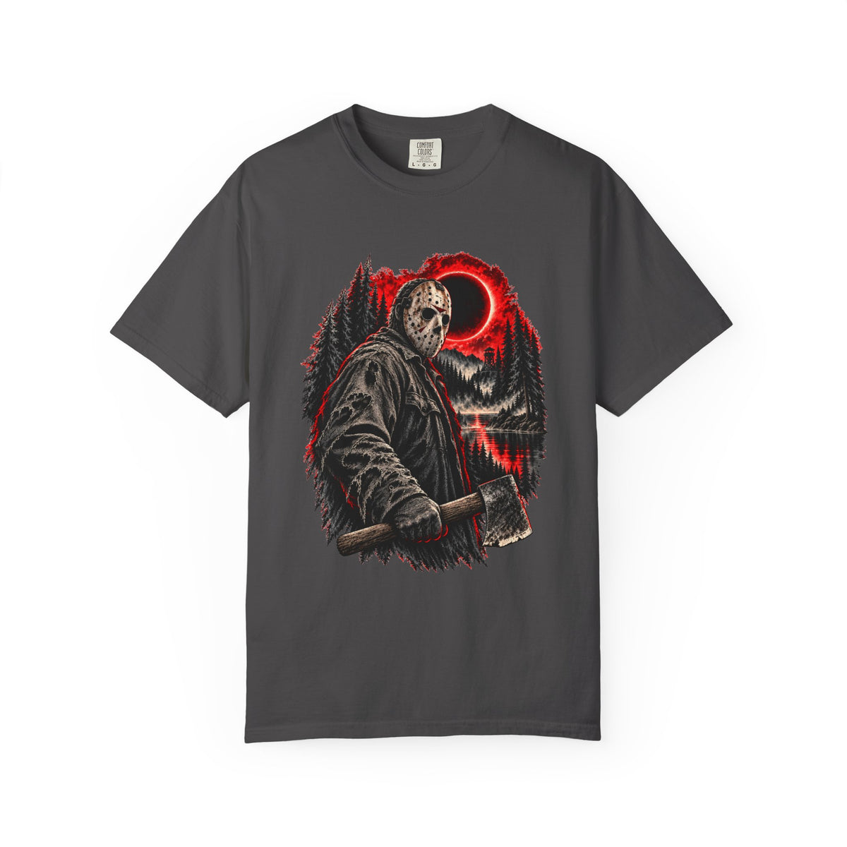 Jason Voorhees Axe & Eclipse T-Shirt – Friday the 13th Horror Tee