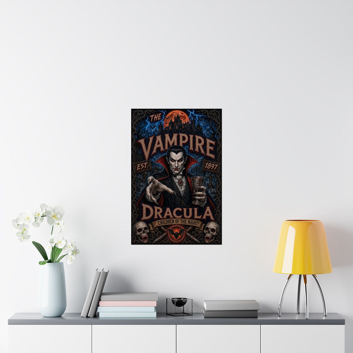 Dracula Vampire Poster — Matte Vertical Gothic Wall Art ("The Vampire" est. 1897)