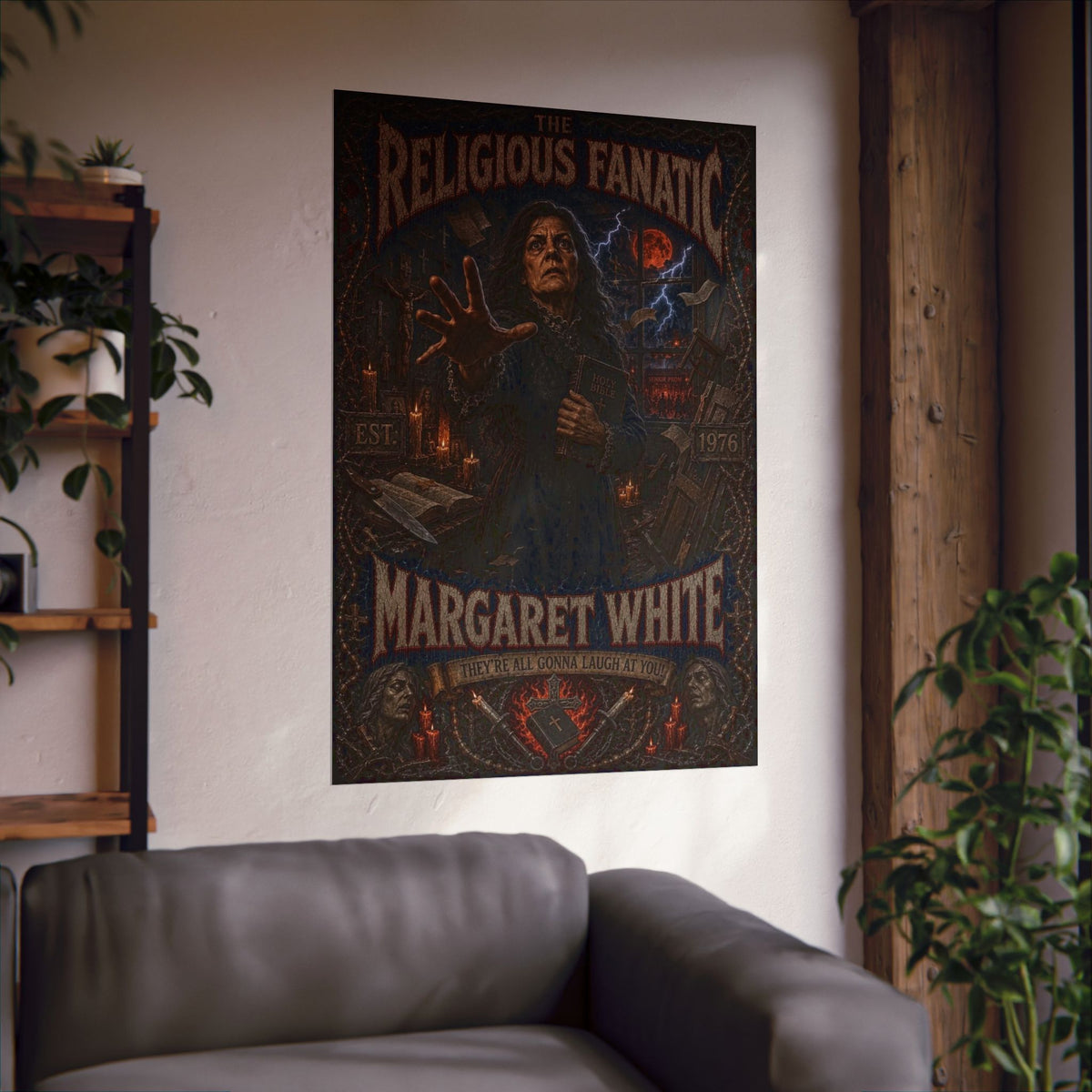 Carrie Matte Vertical Poster — "The Religious Fanatic: Margaret White" Horror Art Print