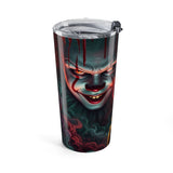 Horror Pennywise Balloon 20oz Tumbler — Stranger-Inspired Scary Movie Travel Cup