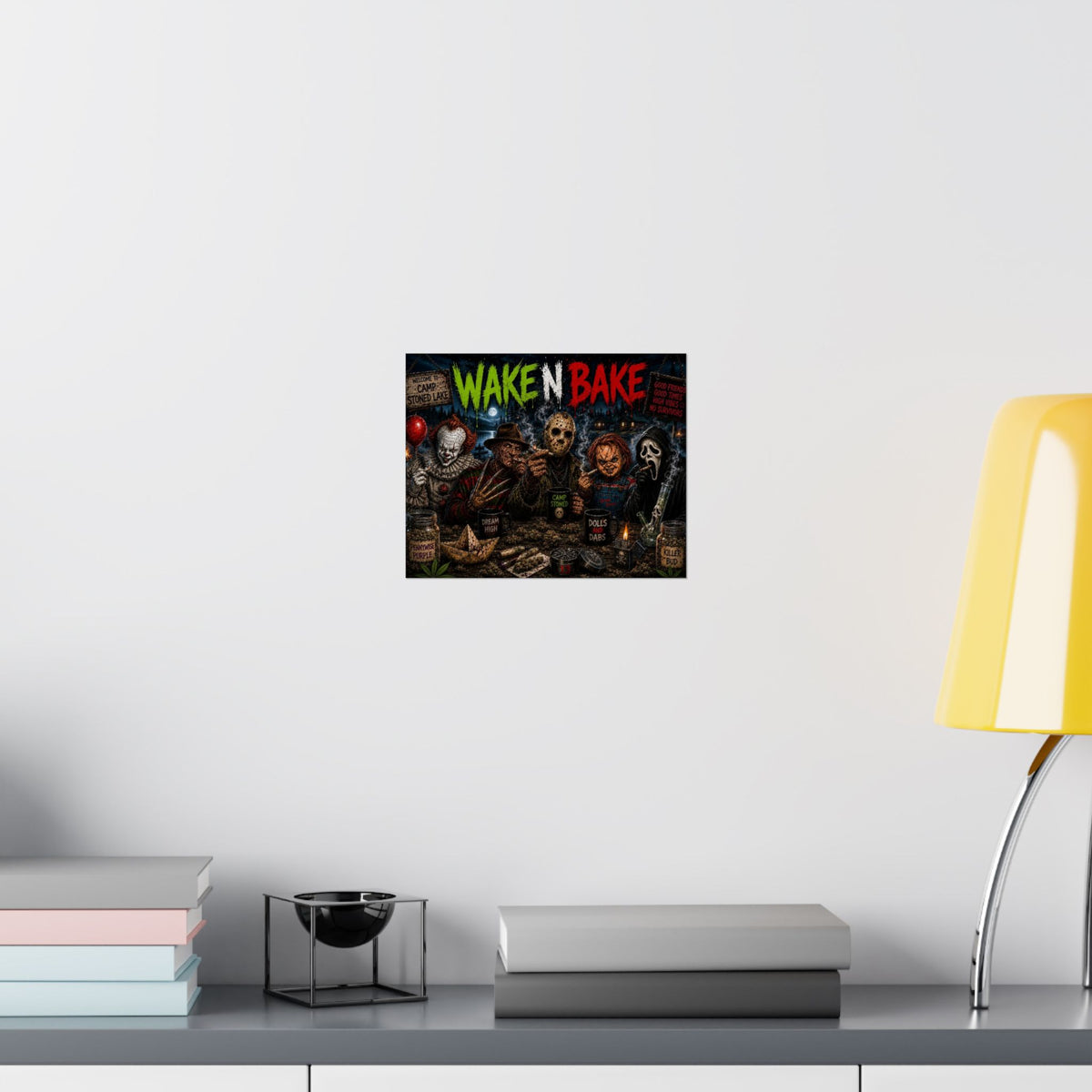 Wake N Bake Horror Movie Poster — Matte Horizontal Poster - Stoner Horror Comedy