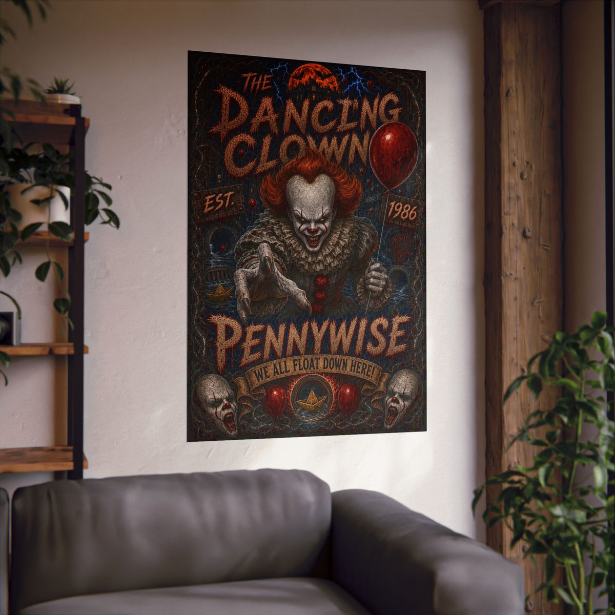 IT Horror Movie Poster — Pennywise 'The Dancing Clown' Matte Vertical Poster