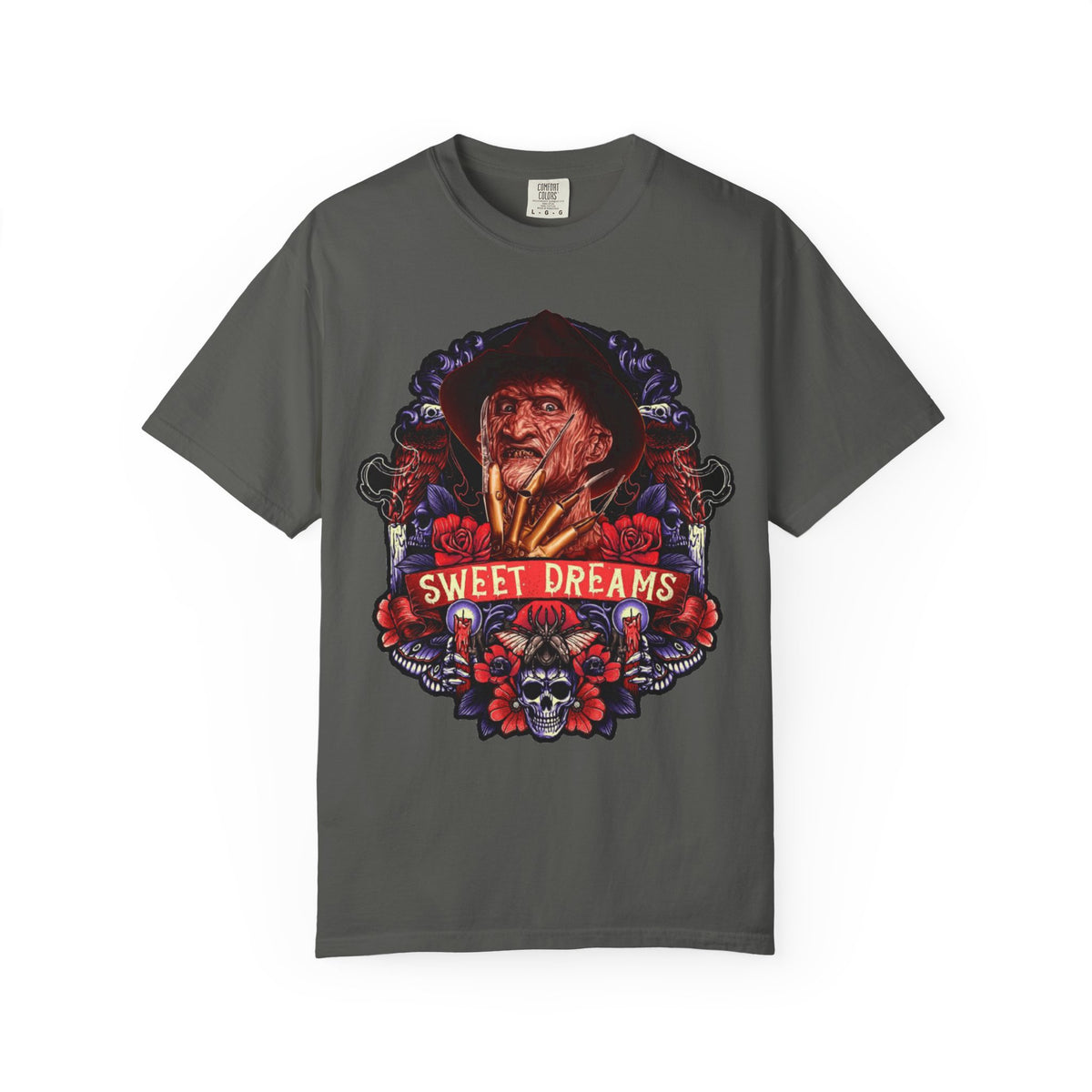 Nightmare On Elm Street Horror Graphic T-Shirt — "Sweet Dreams" Freddy Krueger Retro Tee