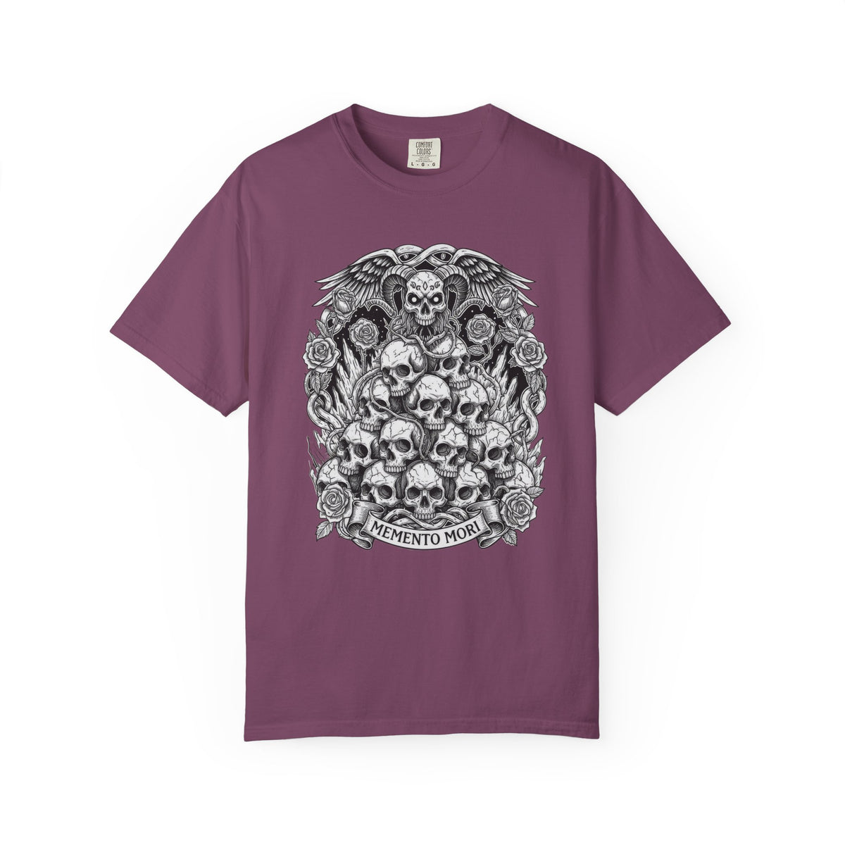 Memento Mori Skull Bouquet T-Shirt – Gothic Skull & Roses Tee