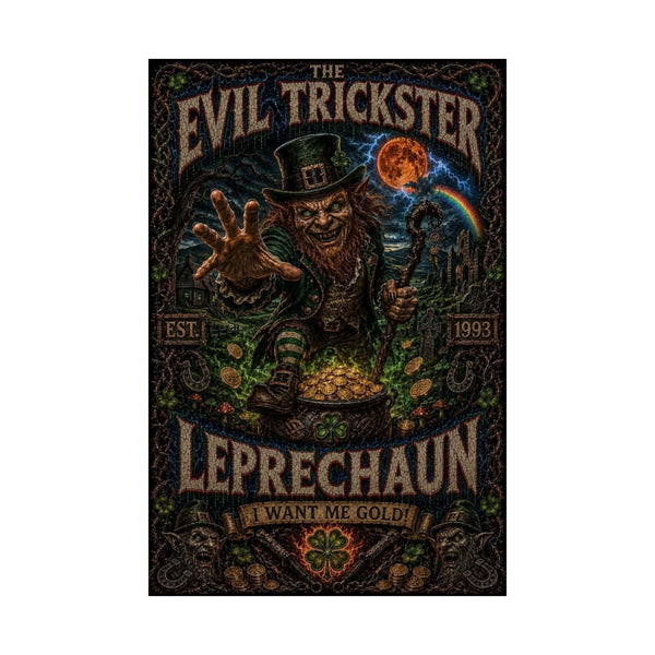 Evil Trickster Leprechaun Matte Poster — Dark St. Patrick’s Day Wall Art