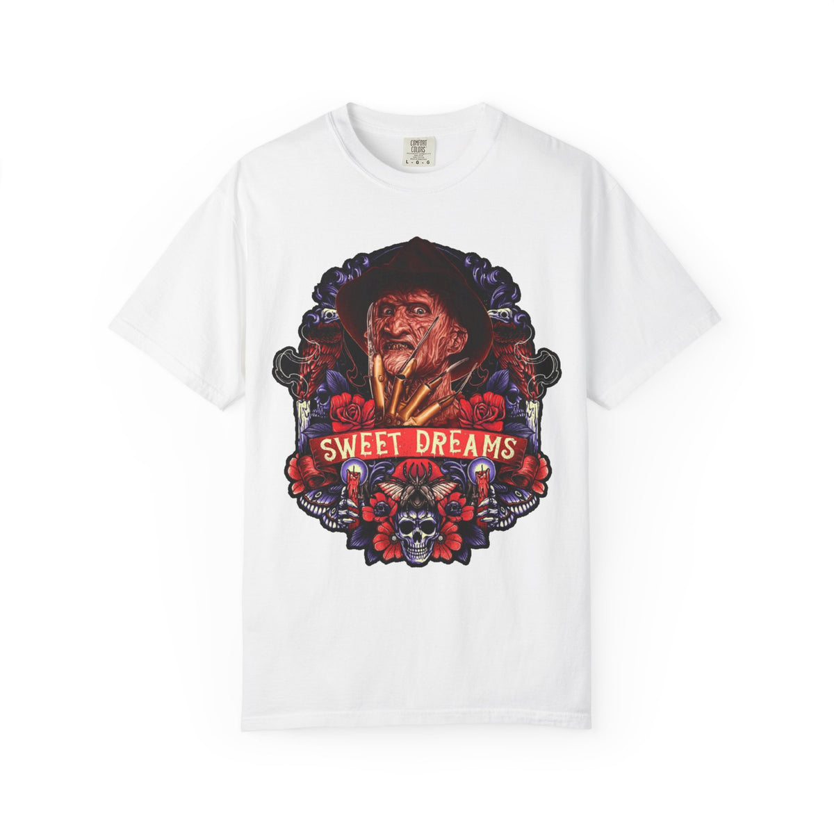 Nightmare On Elm Street Horror Graphic T-Shirt — "Sweet Dreams" Freddy Krueger Retro Tee
