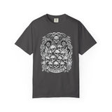 Memento Mori Skull Bouquet T-Shirt | Gothic Skull Stack, Roses