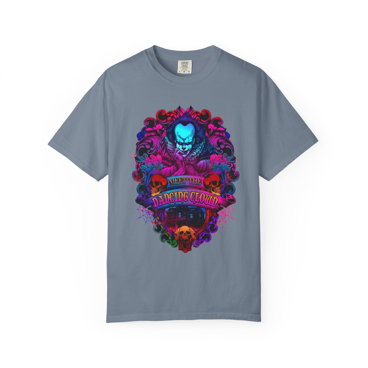 IT Pennywise Clown Skull T-Shirt — Meet The Dancing Clown Neon Horror Graphic Tee