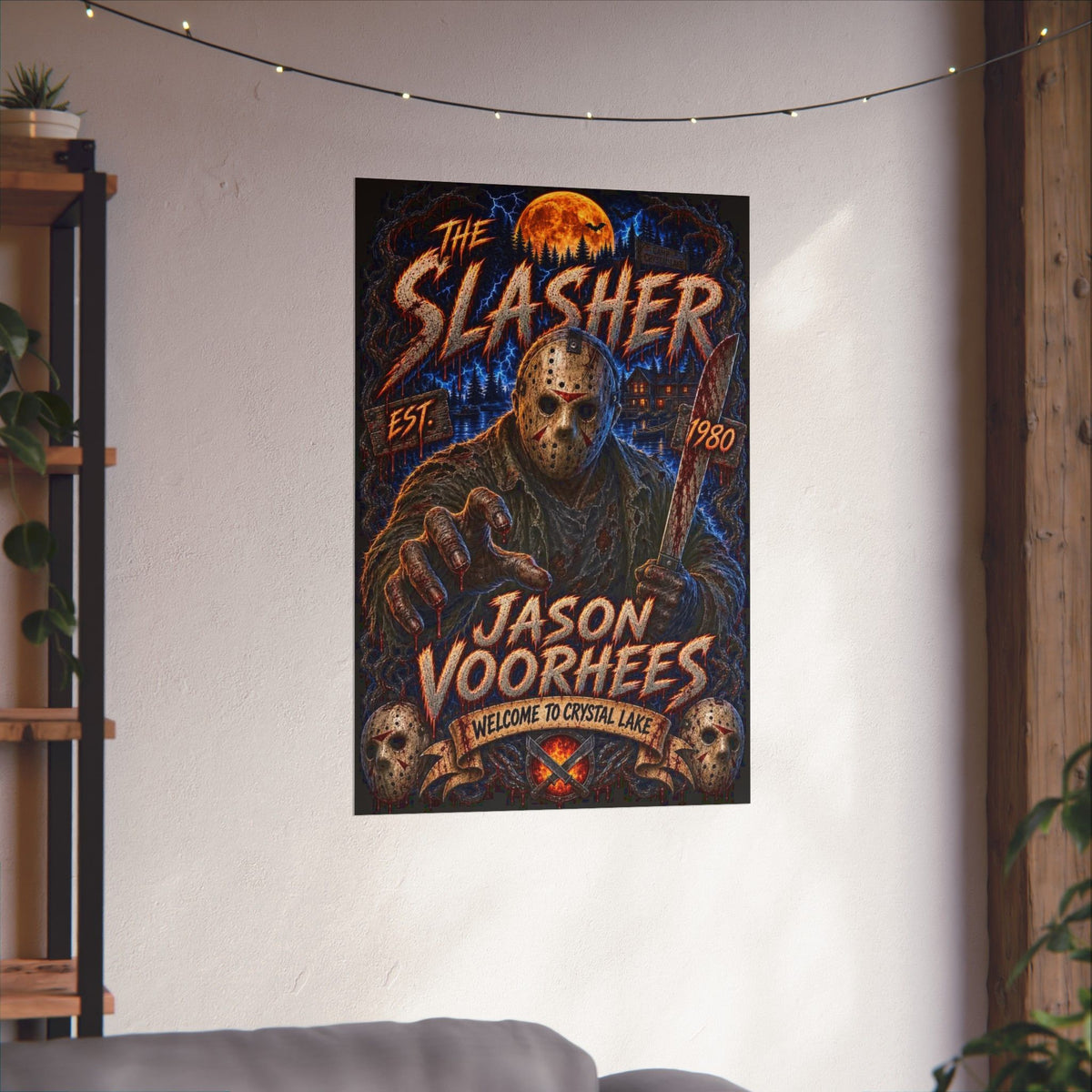 Friday The 13th Horror Poster — "The Slasher - Jason Voorhees" Matte Vertical Movie Art