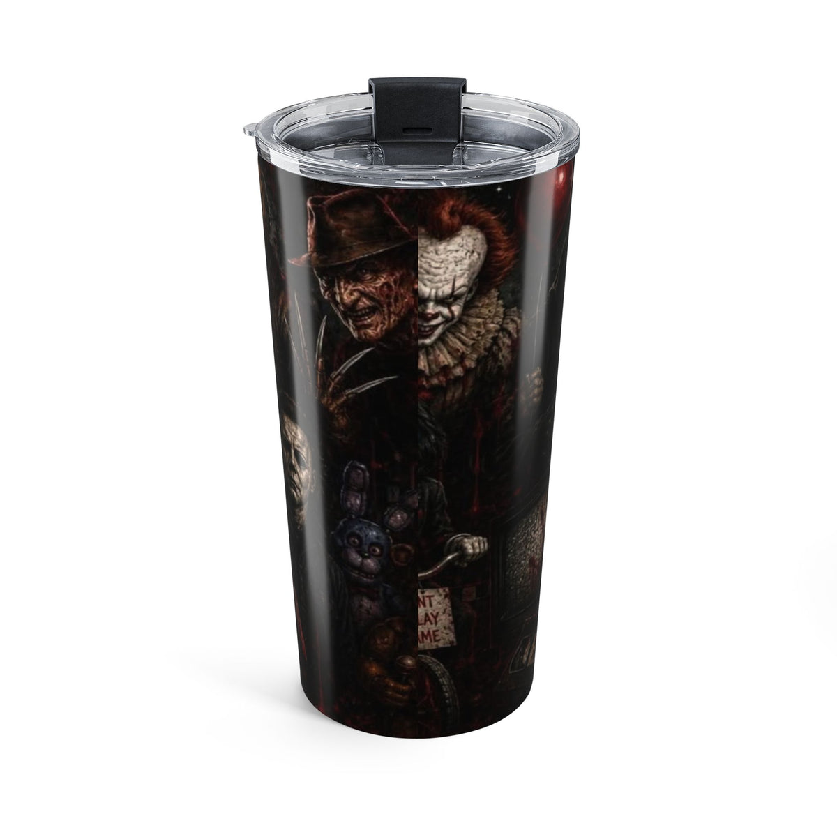 Horror Movie Tumbler - "What's Your Favorite Scary Movie?" 20oz Insulated Travel Cup — view 2